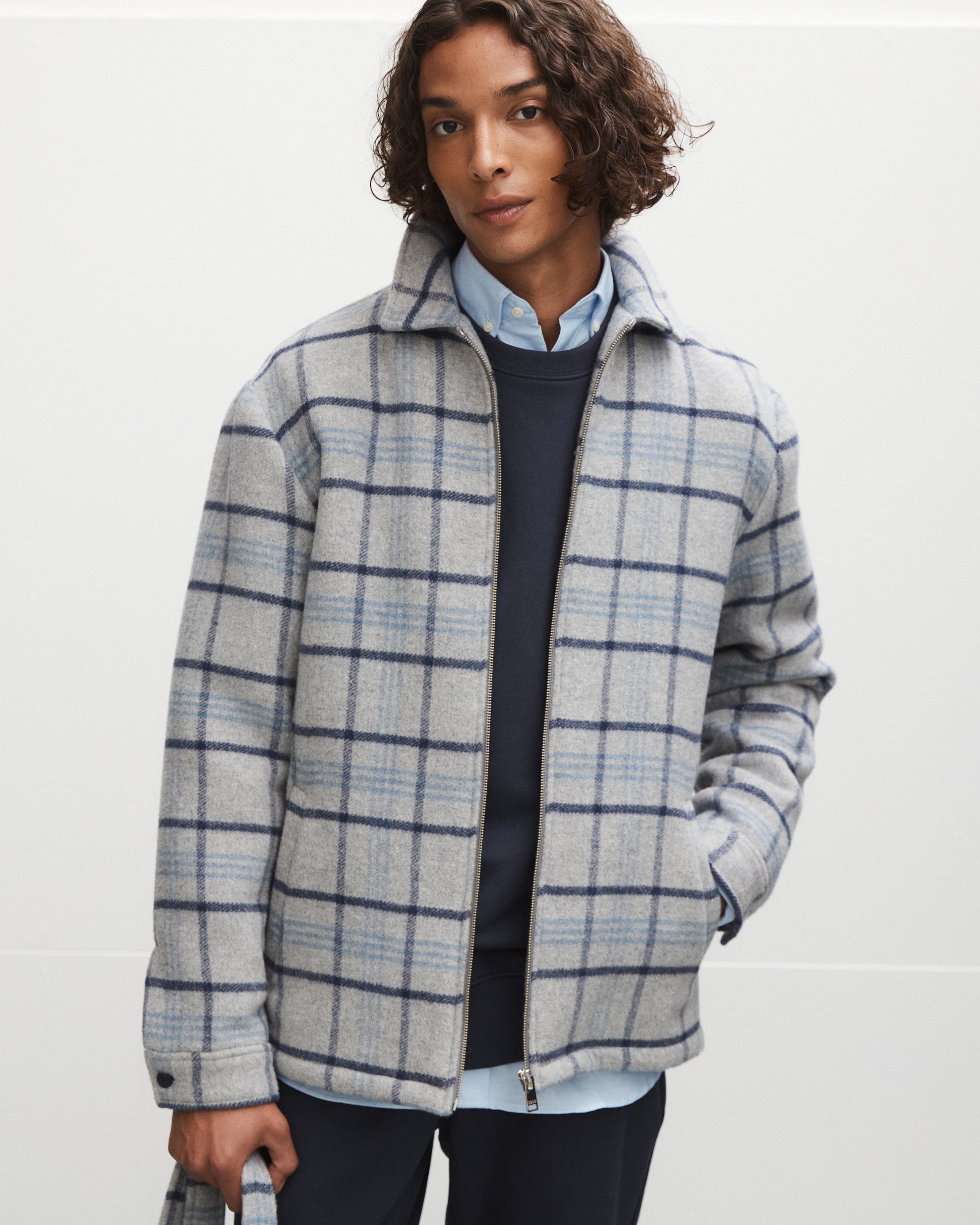 ジャケット・アウター 24AW BLUEFACED WOOL CHECK JACKET 3 Bluefaced Wool Check Jacket in Charcoal