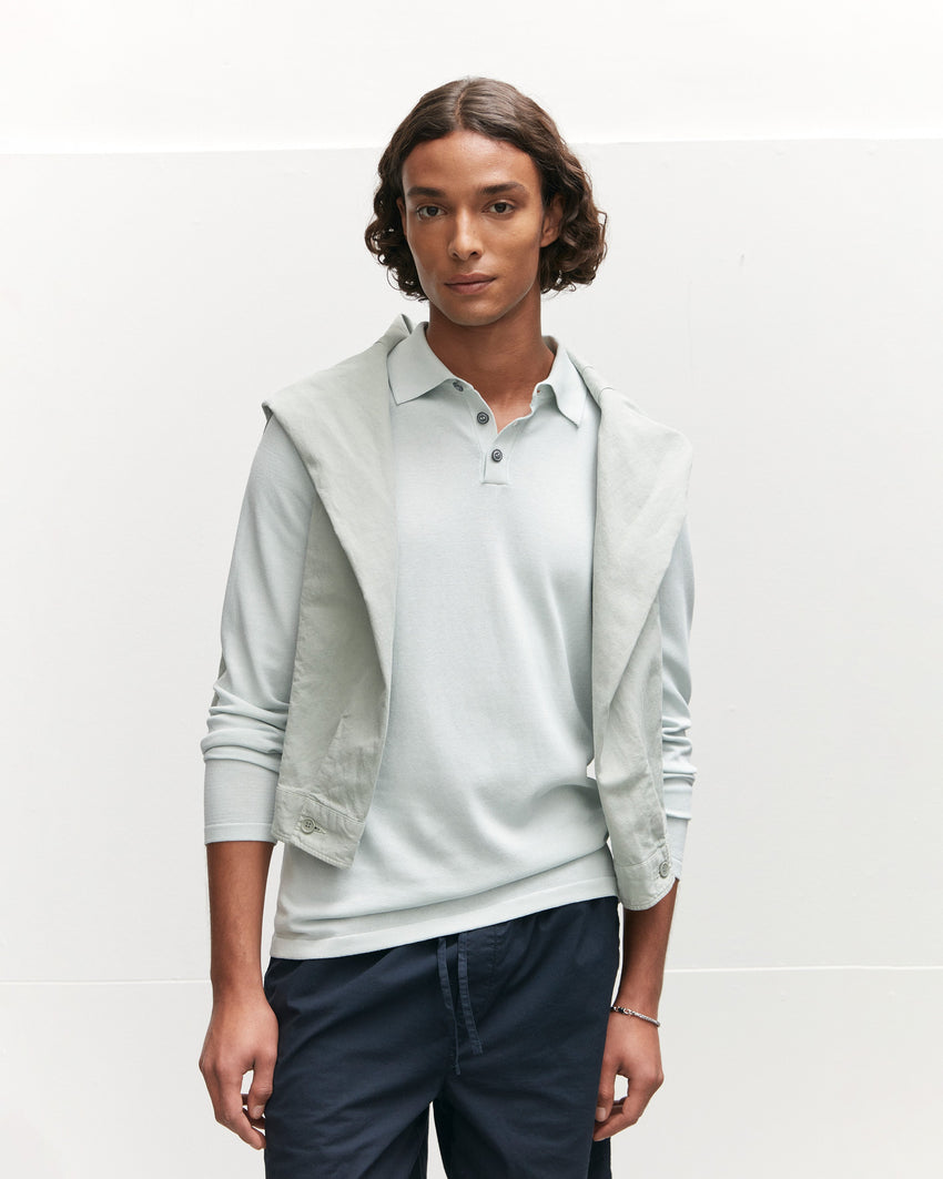 Italian Knitted Long-Sleeve Polo