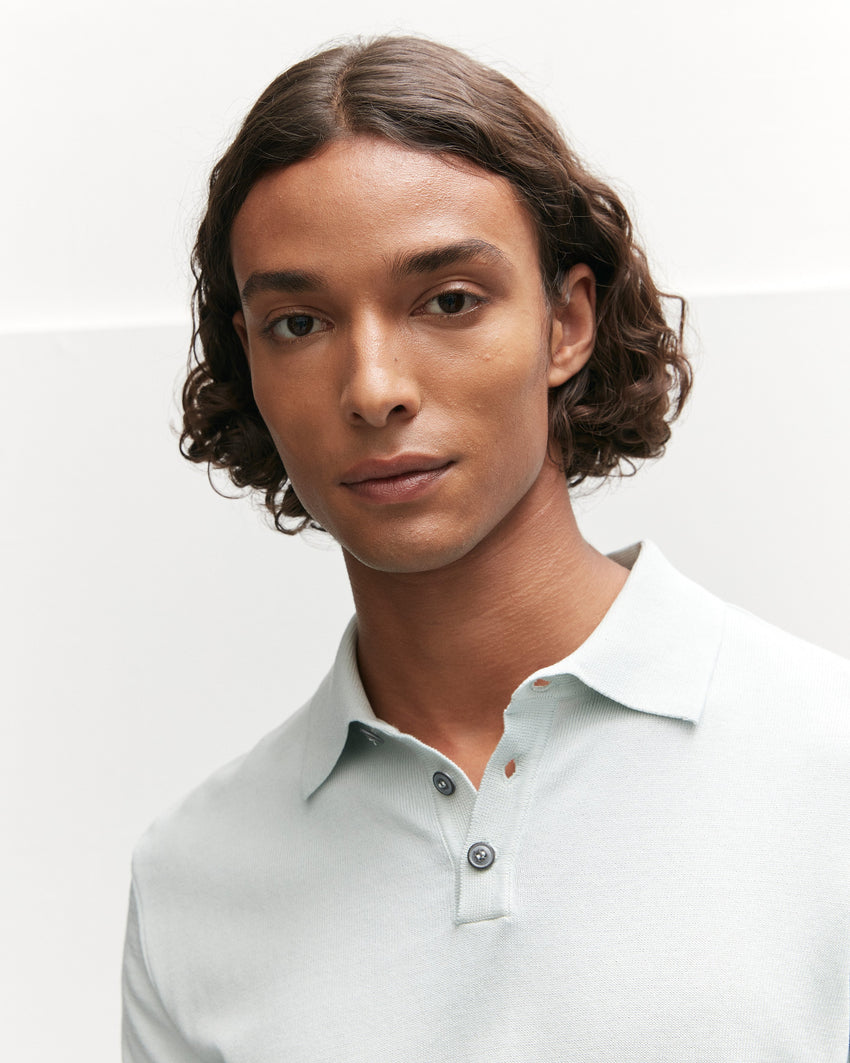Italian Knitted Long-Sleeve Polo