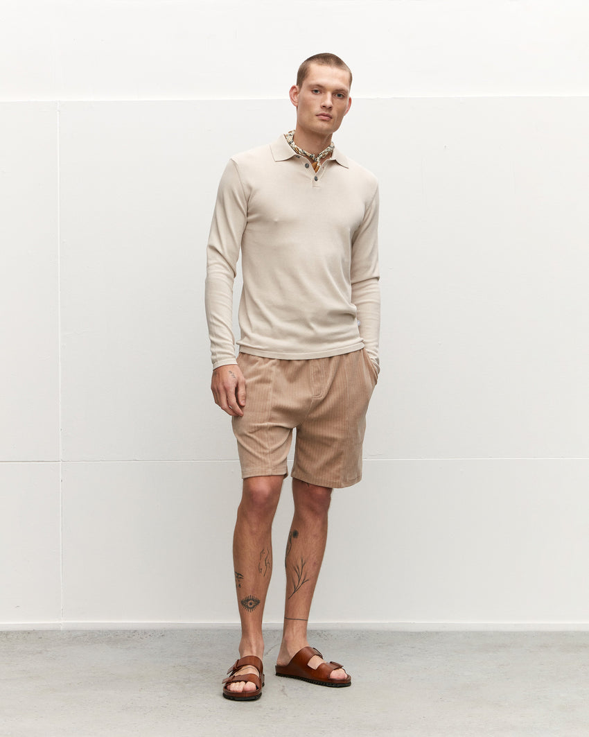 Italian Knitted Long-Sleeve Polo