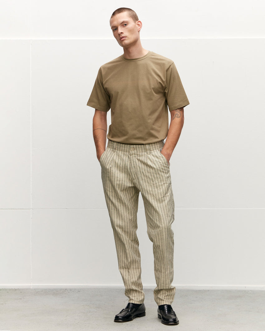 Linen Blend Tapperd Trousers