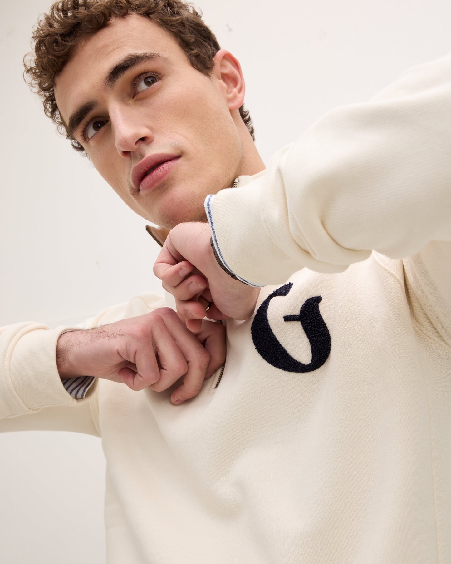 High-neck Zipper Collar Sweat