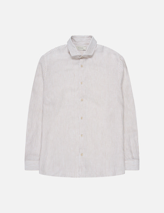 Striped Button-up Linen Shirt