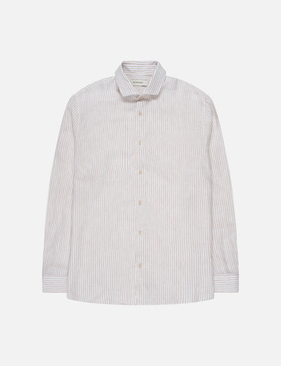 Striped Button-up Linen Shirt