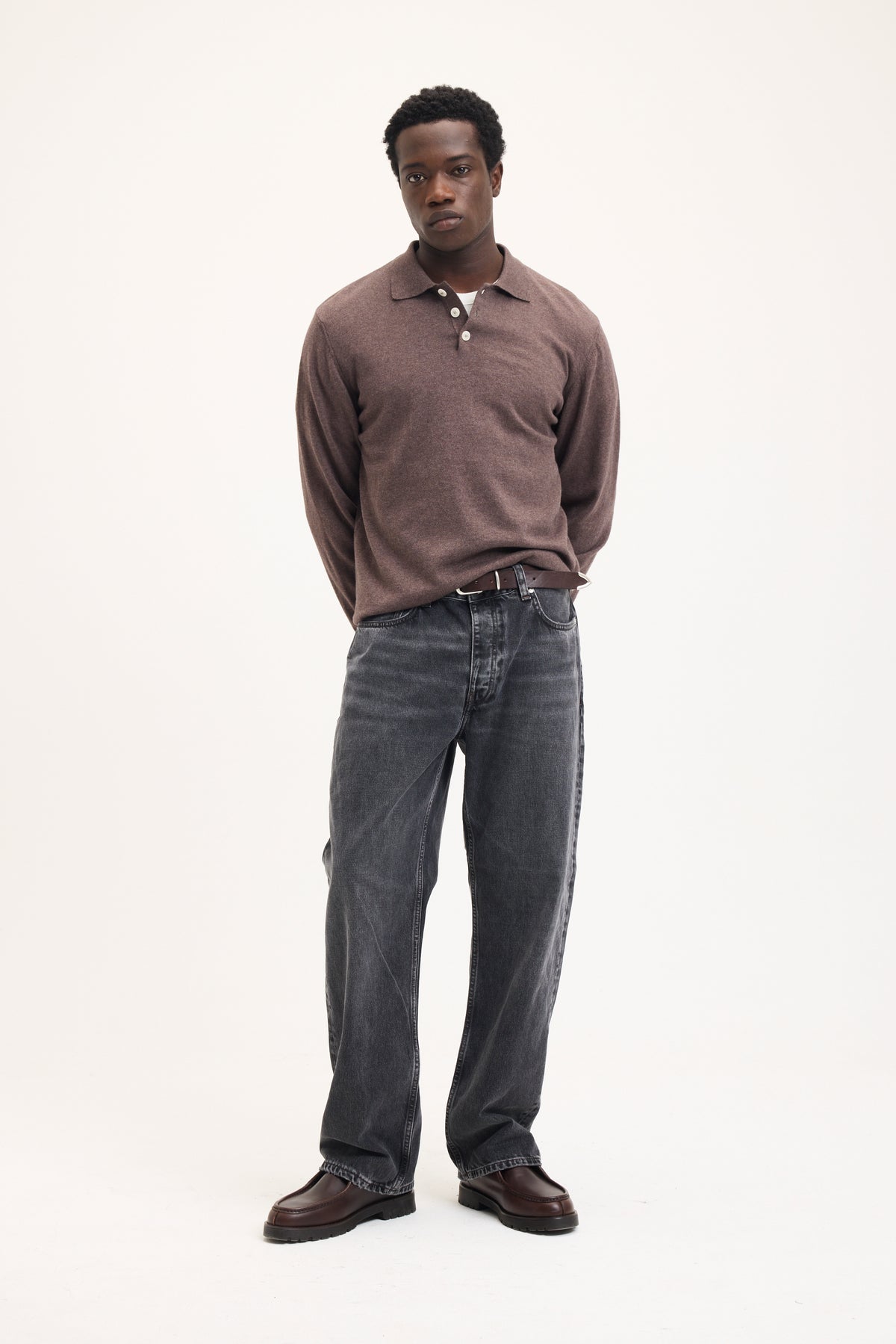 Kario Italian Knitted Long-Sleeve Polo