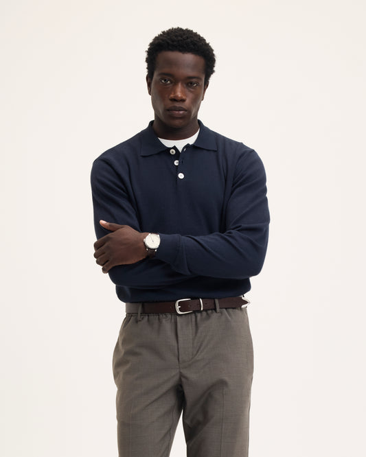 Kario Italian Knitted Long-Sleeve Polo