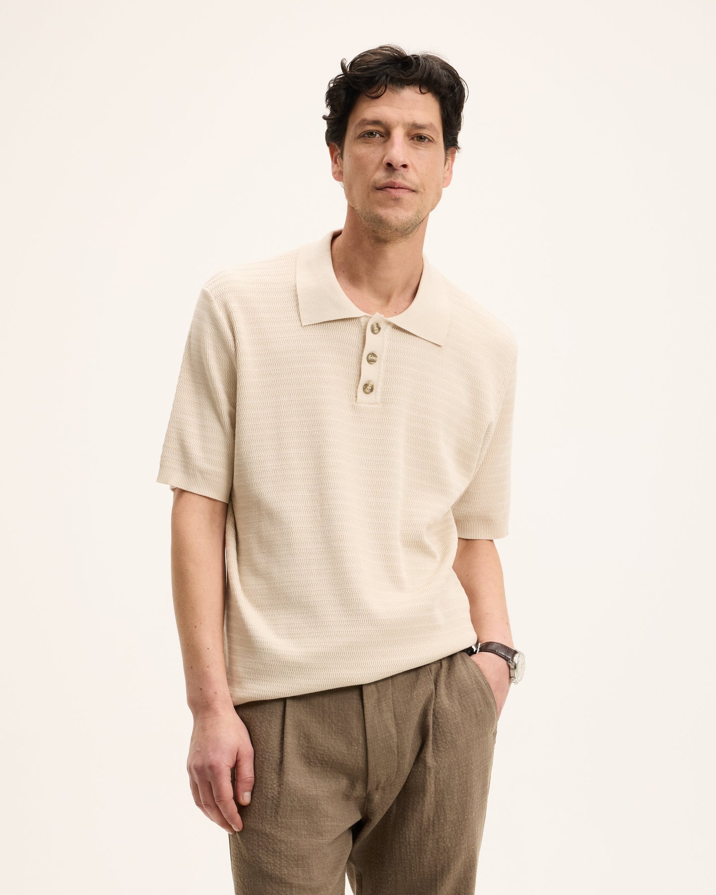 Pstructure Knitted Polo