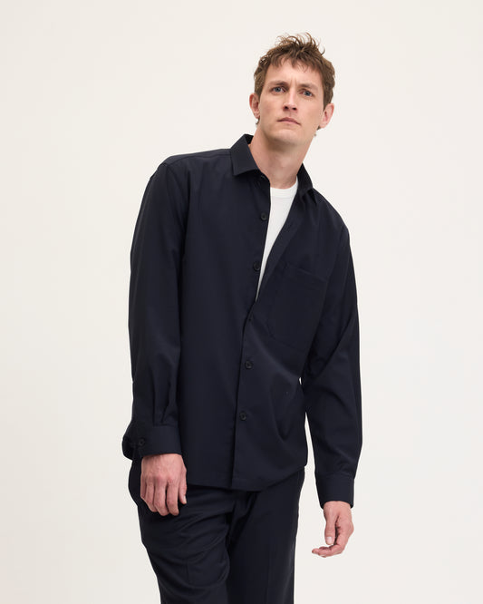 Simon Cool Wool Button-Up Shirt