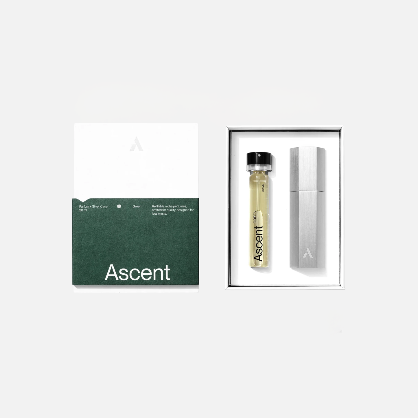 Ascent - Silver Case & Parfum Refill | Green